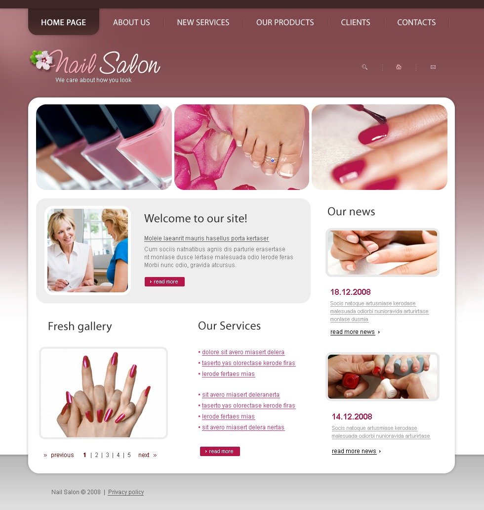 Nail Salon Website Template 21293