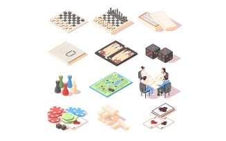 Board Games Isometric Set 201260731 Vector Illustration Concept