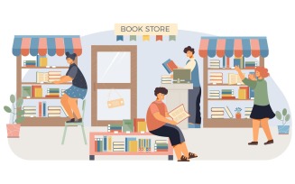 Book Shop Flat 201260203 Vector Illustration Concept