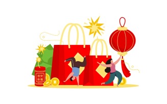 Chinese New Year Flat Background 201240208 Vector Illustration Concept