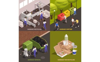 Garbage Recycling Isometric 201210120 Vector Illustration Concept