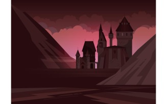 Night Castle Medieval Tower 201251840 Vector Illustration Concept
