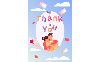 Thank You Card Flat 201151122 Vector Illustration Concept