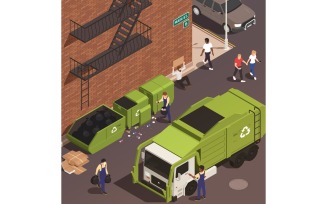 Garbage Recycling Isometric 201210119 Vector Illustration Concept