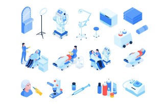 Isometric Cosmetology Set 210103203 Vector Illustration Concept