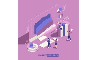 Market Research Isometric 201210104 Vector Illustration Concept