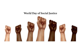Realistic Social Justice Fists Up Human Rights 201130527 Vector Illustration Concept