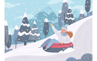 Winter Sports Leisure Activity Cartoon 210120312 Vector Illustration Concept