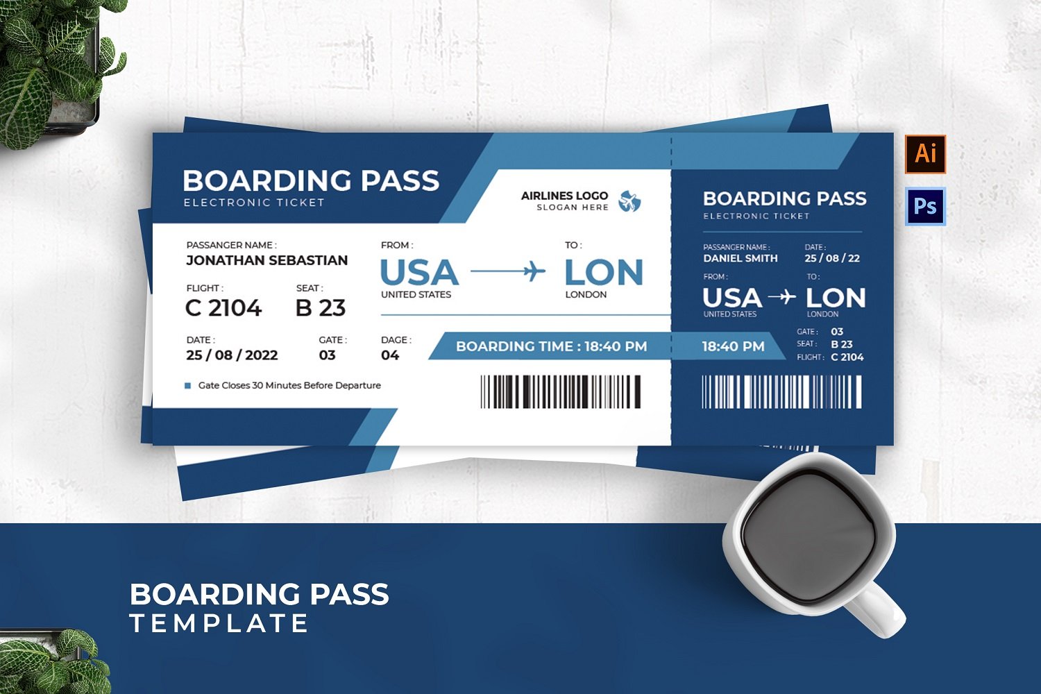 Kit Graphique #212298 Boarding Flight Divers Modles Web - Logo template Preview