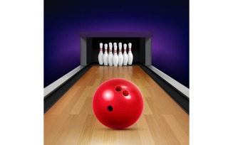 Bowling Realistic Advertising 210121107 Vector Illustration Concept