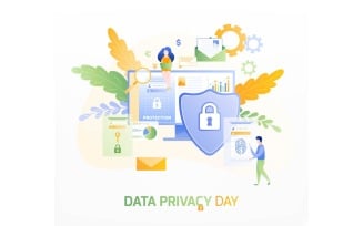 Data Privacy Day Composition Flat 210130904 Vector Illustration Concept
