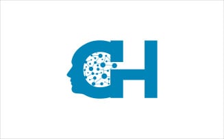 Letter GH brain storming vector template