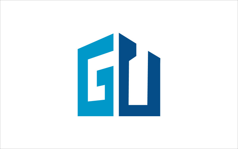 Letter GU building vector template Logo Template