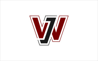 Letter JW vector template