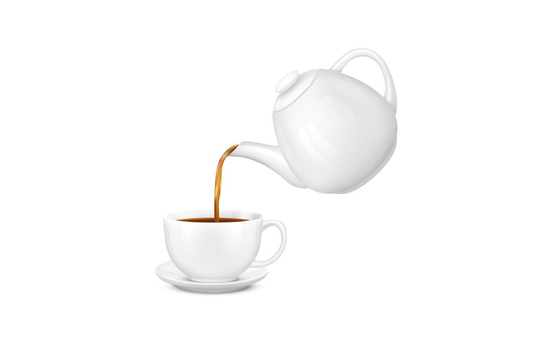 Pouring Tea Realistic 210121109 Vector Illustration Concept