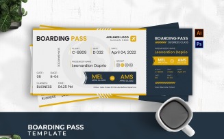 Yellow Flight Board Boarding Pass