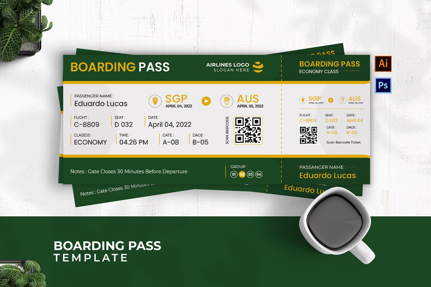 Kit Graphique #212303 Boarding Flight Divers Modles Web - Logo template Preview