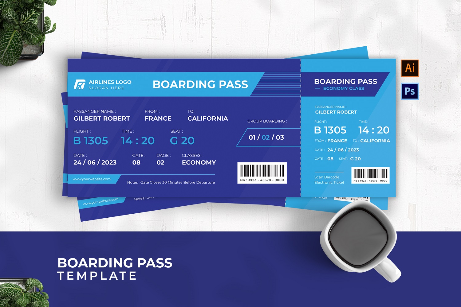 Template #212304 Boarding Flight Webdesign Template - Logo template Preview