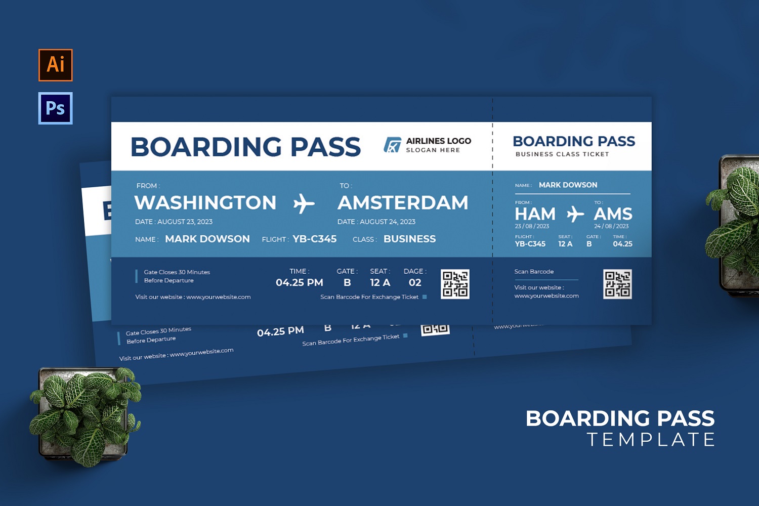 Template #212315 Boarding Airplane Webdesign Template - Logo template Preview