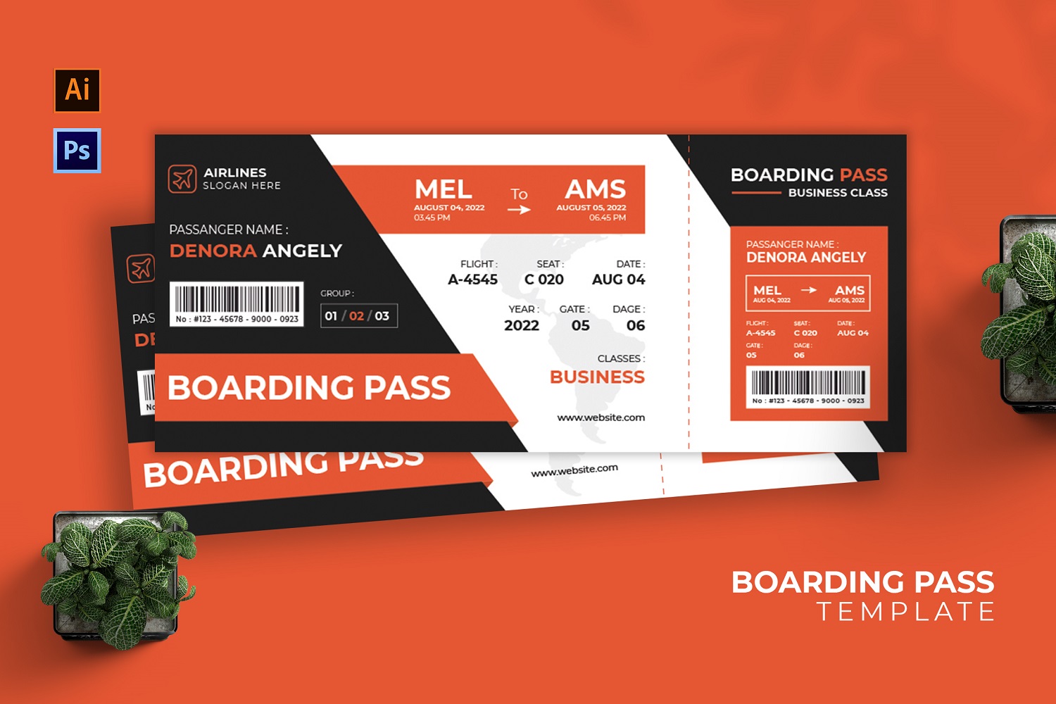 Template #212323 Boarding Airplane Webdesign Template - Logo template Preview