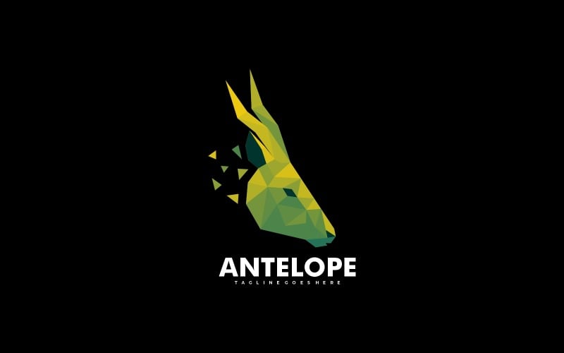 Antelope Low Poly Logo Style Logo Template