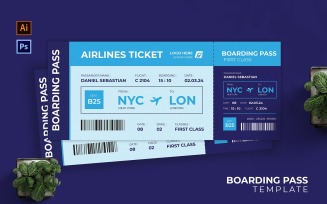 Bluming Airlines Ticket Boarding Pass