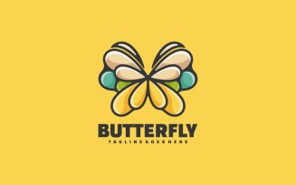 Butterfly Color Mascot Logo Style