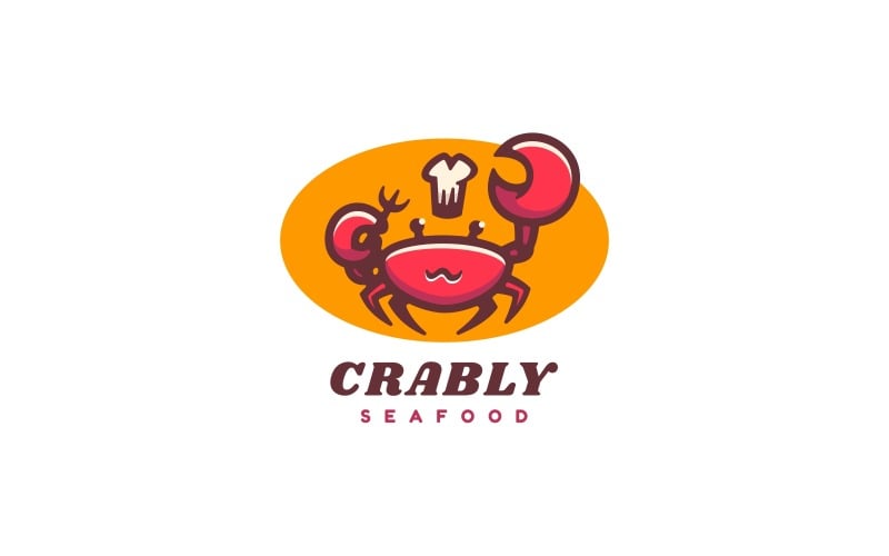 Crab Simple Mascot Logo Style Logo Template