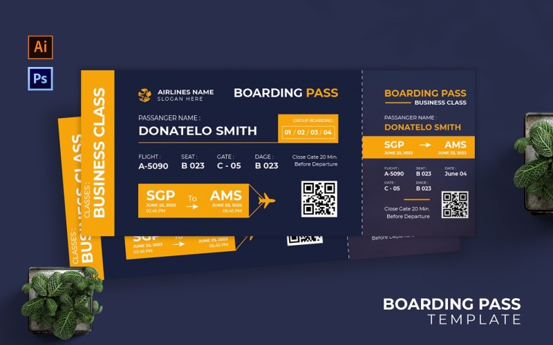 Expedition Flight Boarding Pass Corporate Identity