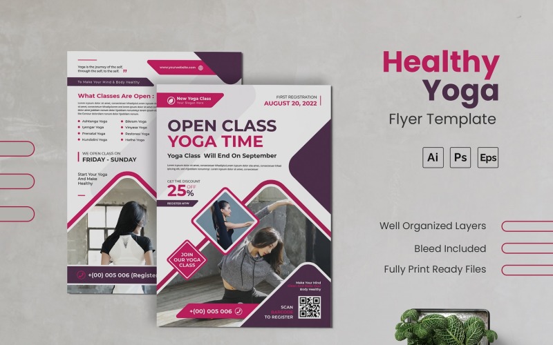 Healthy Yoga Flyer Template Corporate Identity