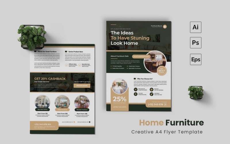 Home Furniture Flyer Template Corporate Identity