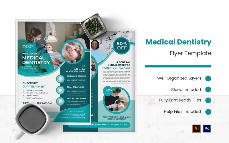 Medical Dentistry Flyer Template Corporate Identity