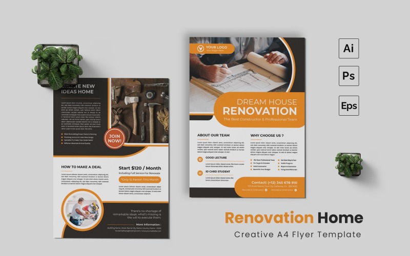 Renovation Home Flyer Template Corporate Identity