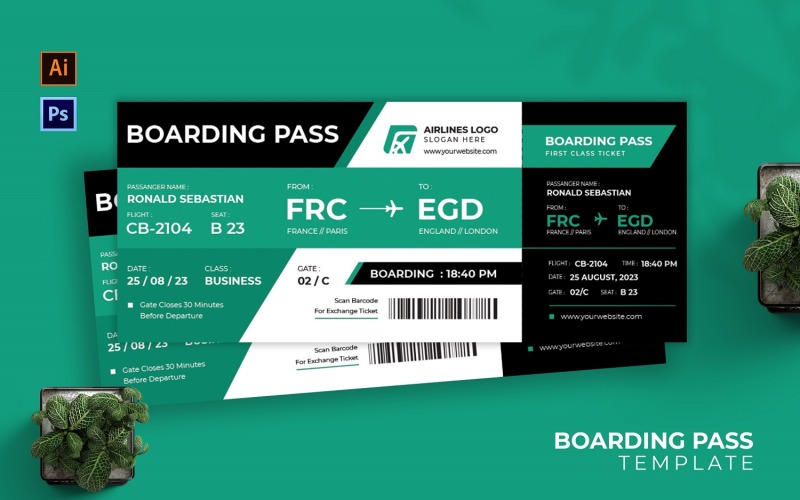Ticket Transport Boarding Pass Corporate Identity