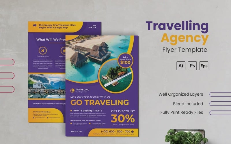 Travelling Agency Flyer Template Corporate Identity