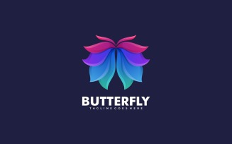Vector Butterfly Gradient Colorful Logo