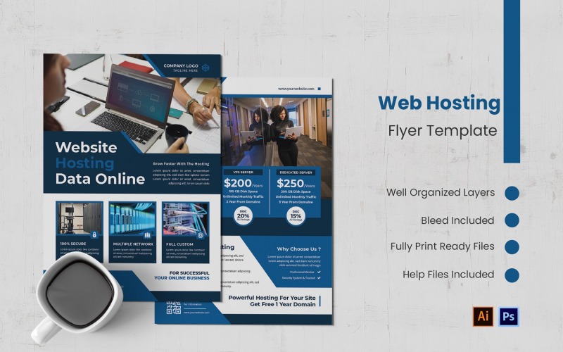 Web Hosting Flyer Template Corporate Identity