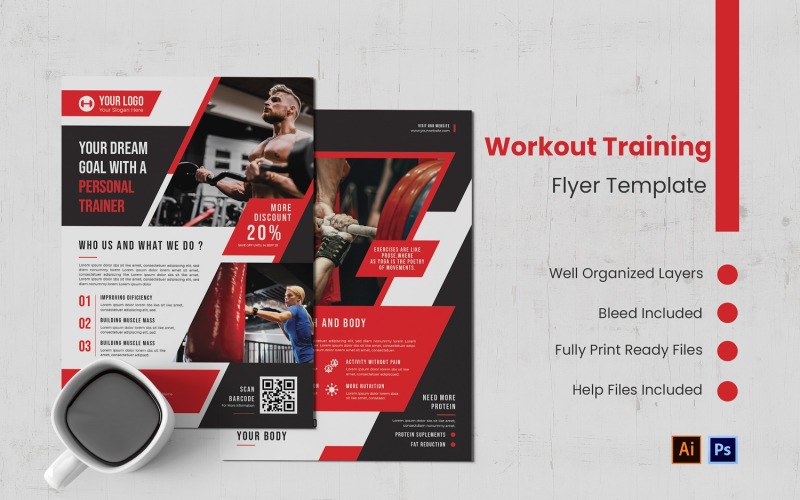 Workout Training Flyer Template Corporate Identity