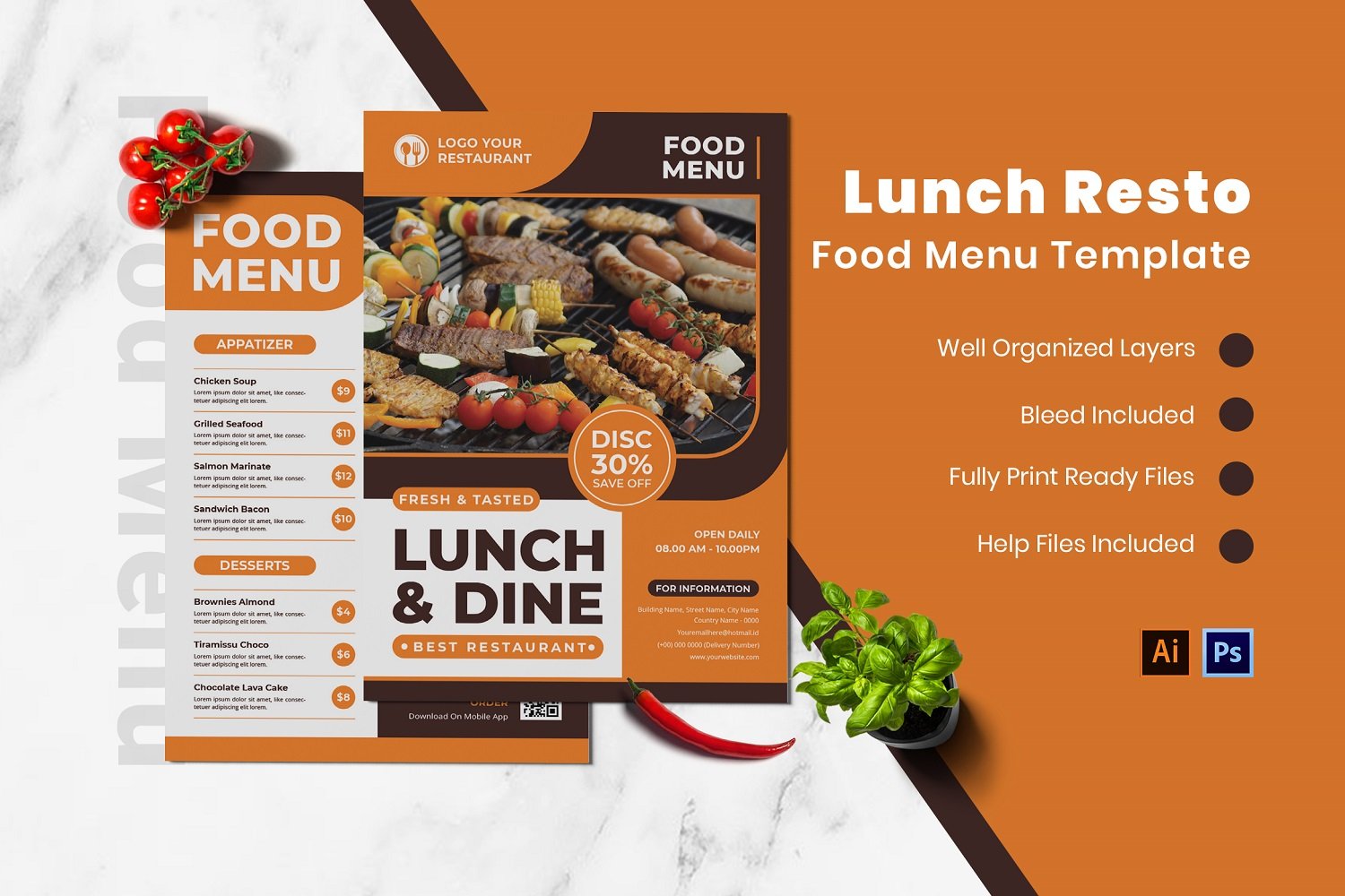 Template #212420 Menu Business Webdesign Template - Logo template Preview