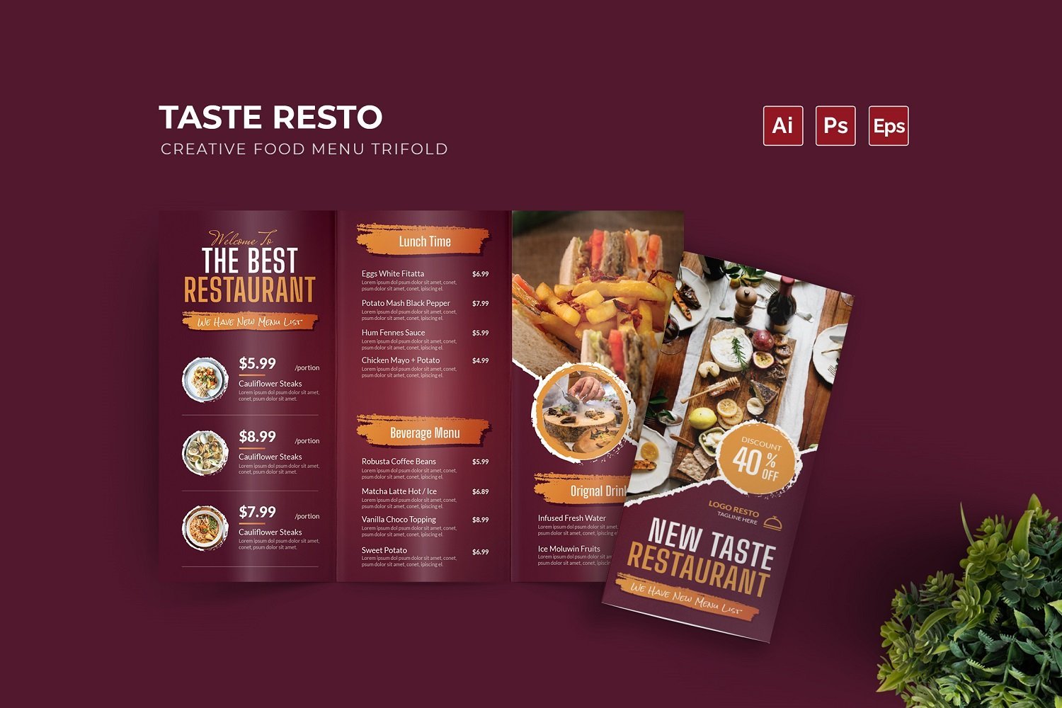 Template #212443 Restaurant Design Webdesign Template - Logo template Preview