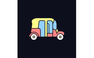 Auto Rickshaw RGB Color Icon For Dark Theme Vectors