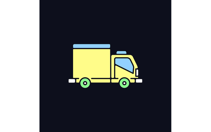 Cargo Taxi RGB Color Icon For Dark Theme Vector Graphic