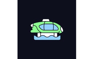 Electric Water Taxi RGB Color Icon For Dark Theme