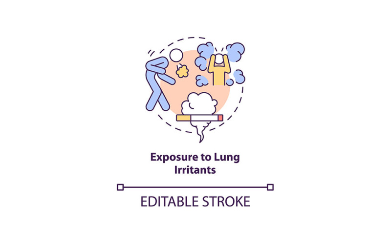 Exposure To Lung Irritants Concept Icon Vectors Vector Graphic