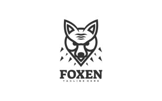 Fox Head Line Art Logo Style