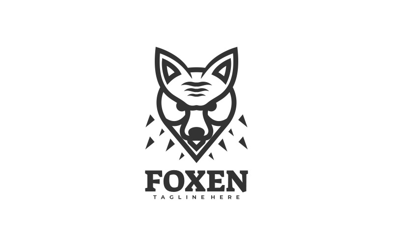 Fox Head Line Art Logo Style Logo Template