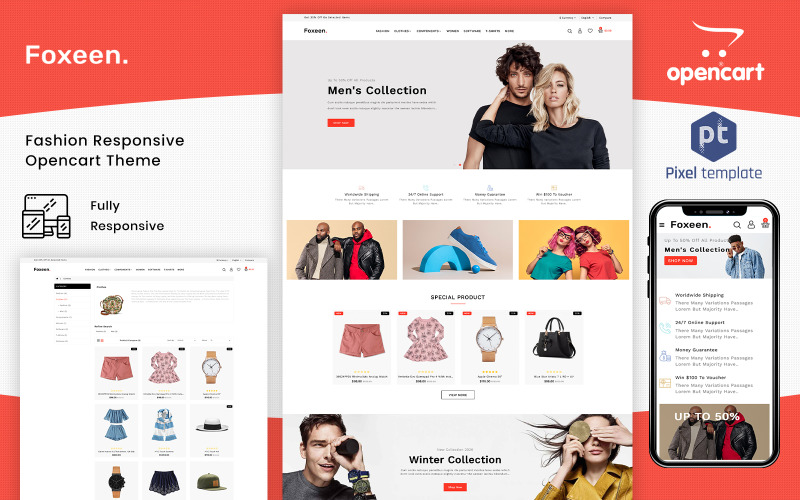 Foxeen - Multipurpose eCommerce OpenCart Theme OpenCart Template