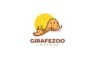 Giraffe Zoo Simple Mascot Logo