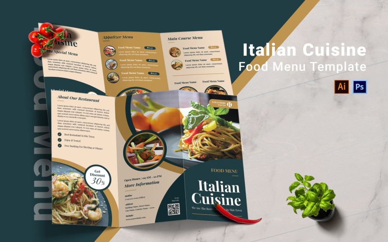 Italian Cuisine Food Menu Corporate Identity