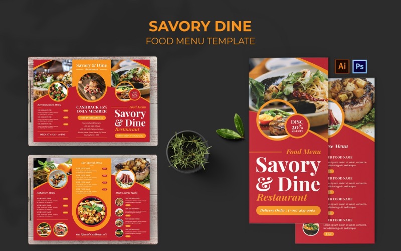 Savory Dine Food Menu Template Corporate Identity